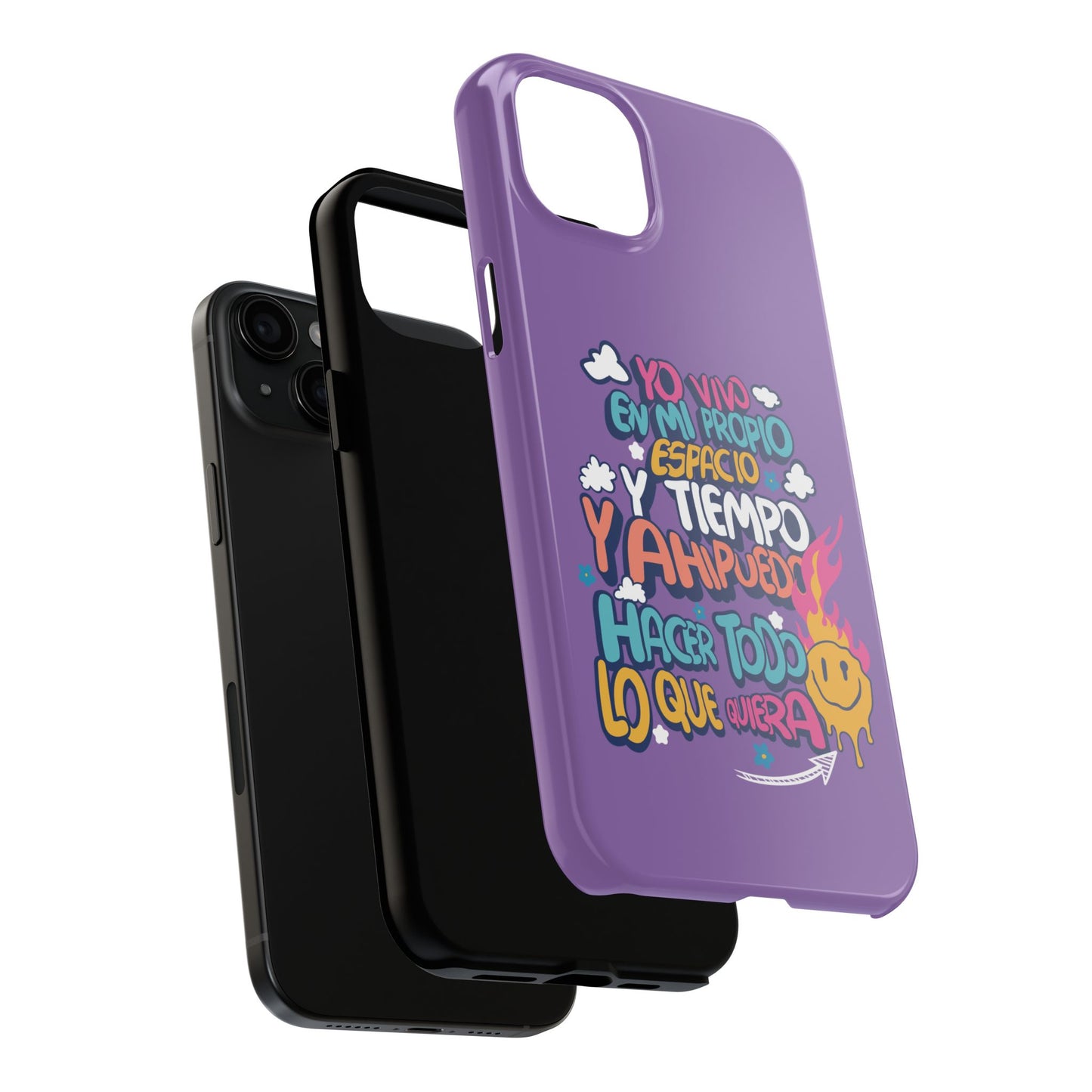 Funda para teléfono "Yo vivo en propio espacio y tiempo" - Lila