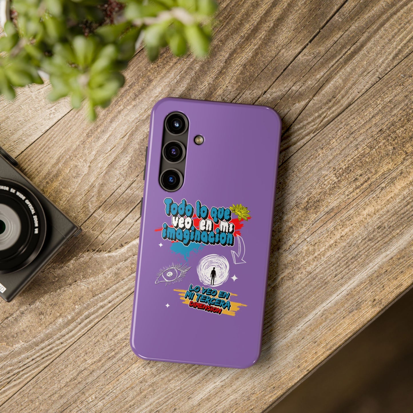 Funda para teléfono "Todo lo que veo en mi imaginación" - Lila