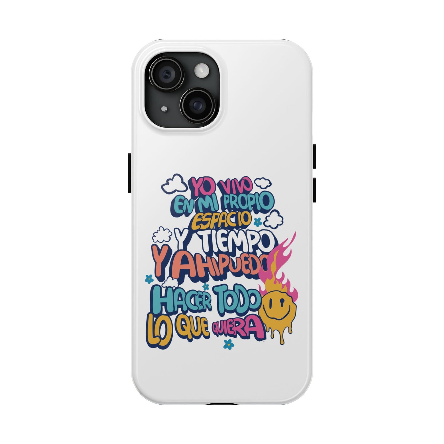 Funda para teléfono "Yo vivo en propio espacio y tiempo" - Blanco