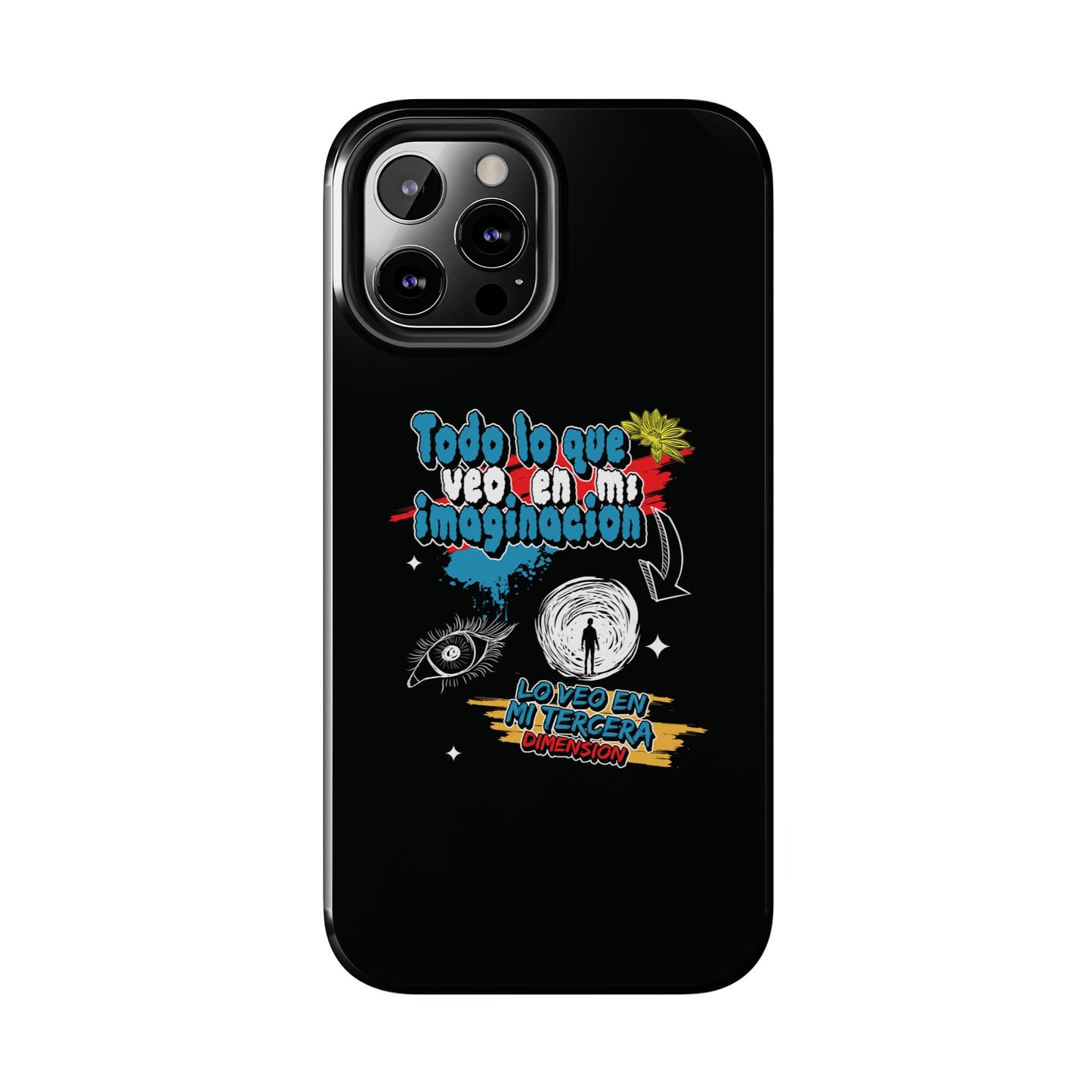 Funda para teléfono "Todo lo que veo en mi imaginación" - Negro