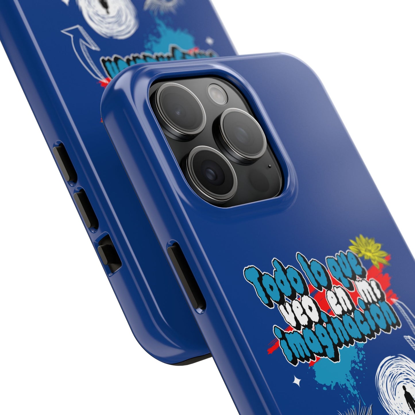 Funda para teléfono "Todo lo que veo en mi imaginación" - Azul