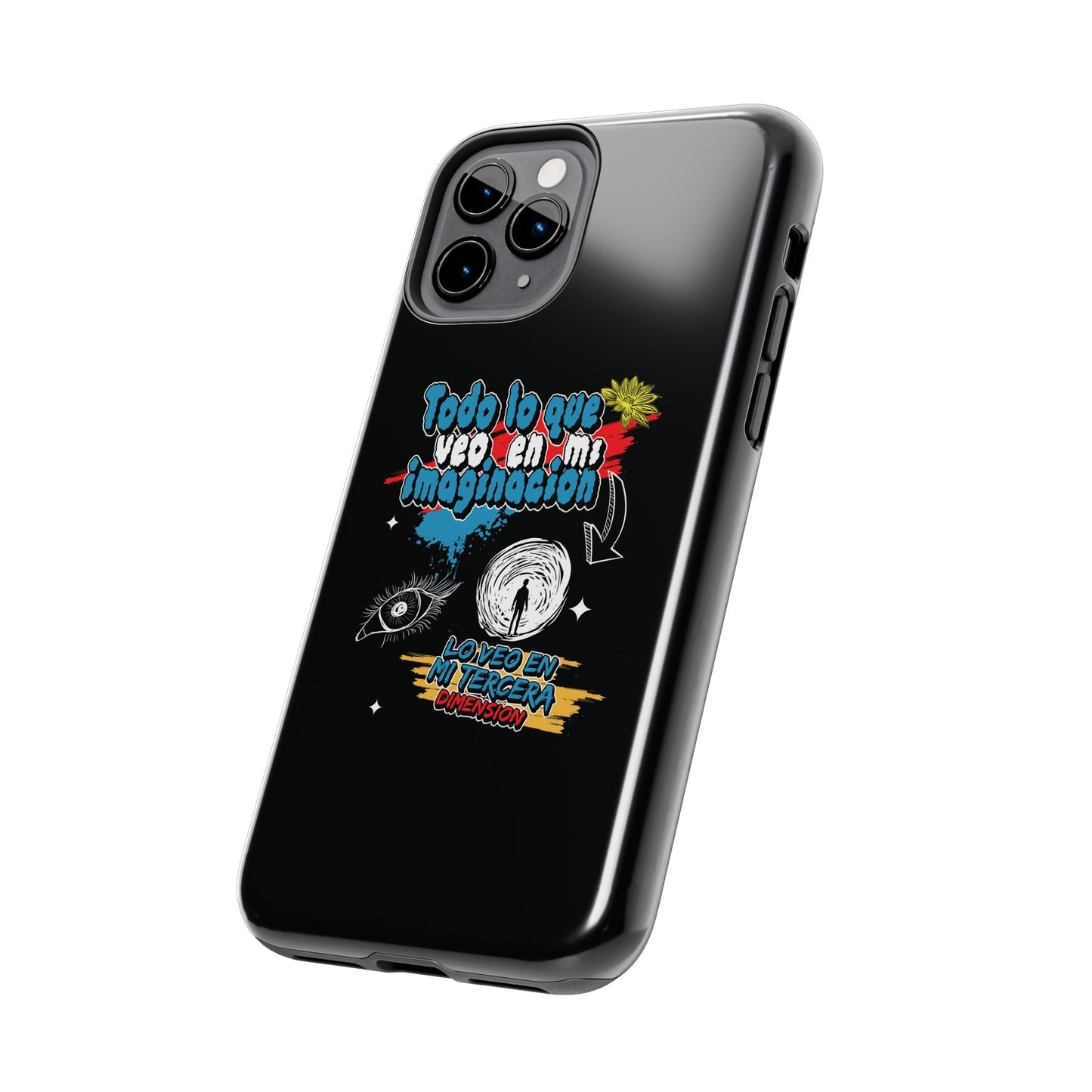 Funda para teléfono "Todo lo que veo en mi imaginación" - Negro