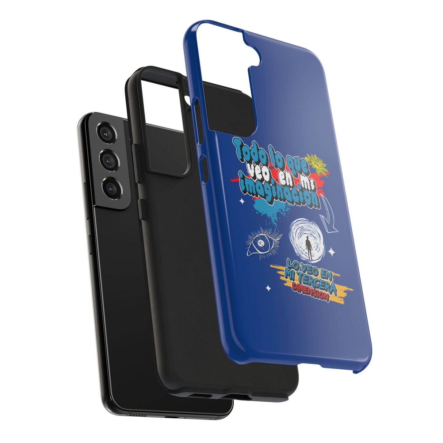 Funda para teléfono "Todo lo que veo en mi imaginación" - Azul