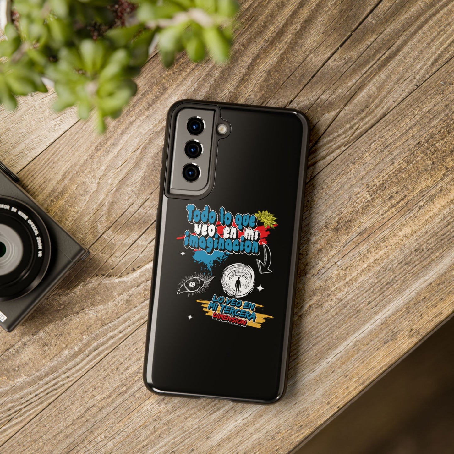 Funda para teléfono "Todo lo que veo en mi imaginación" - Negro