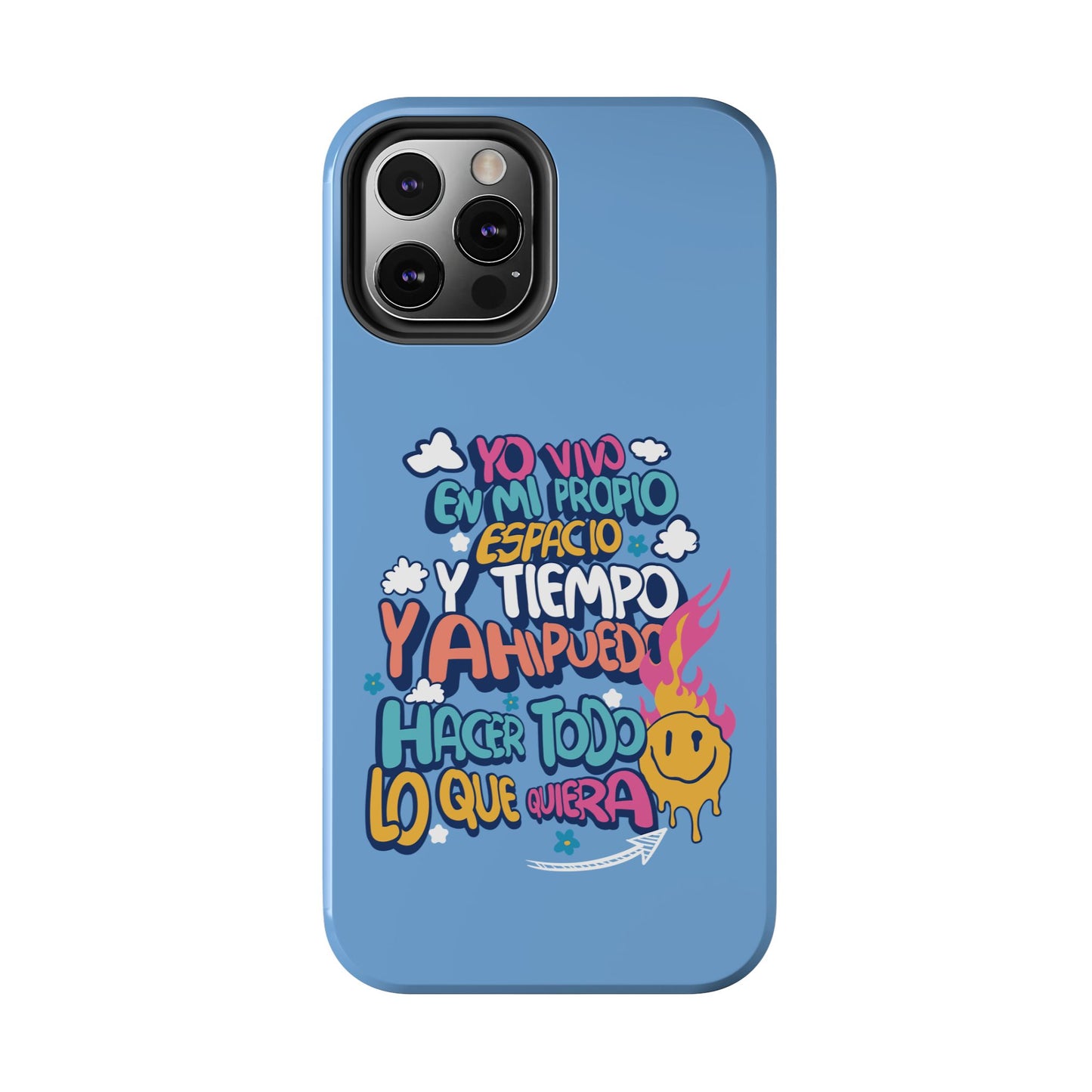 Funda para teléfono "Yo vivo en propio espacio y tiempo" - Celeste