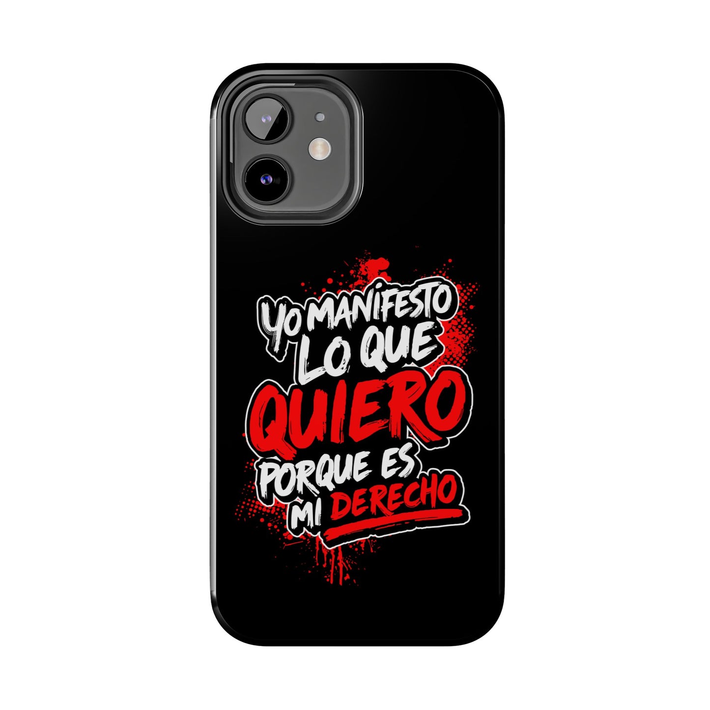 Funda para teléfono "Yo manifiesto lo que quiero" - Negro