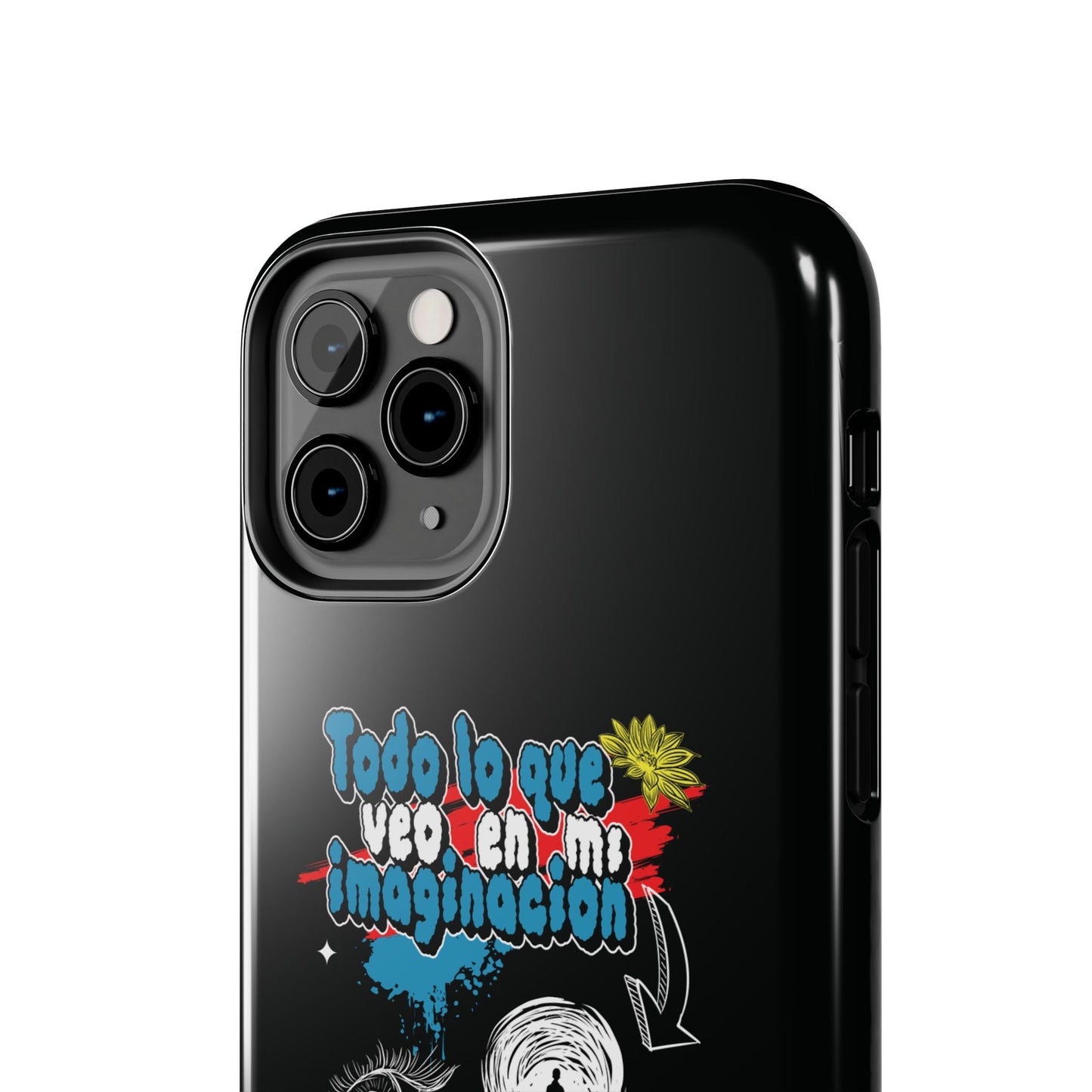 Funda para teléfono "Todo lo que veo en mi imaginación" - Negro