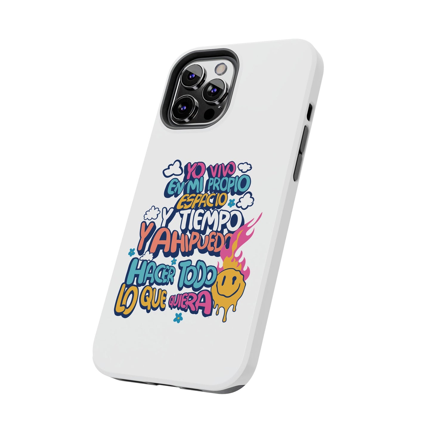Funda para teléfono "Yo vivo en propio espacio y tiempo" - Blanco