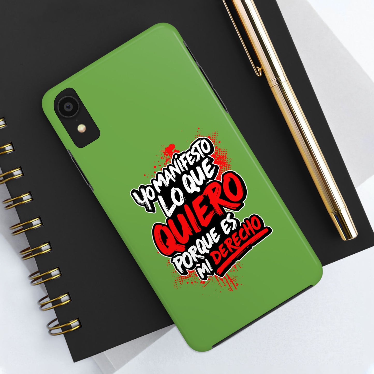 Funda para teléfono "Yo manifiesto lo que quiero" - Verde