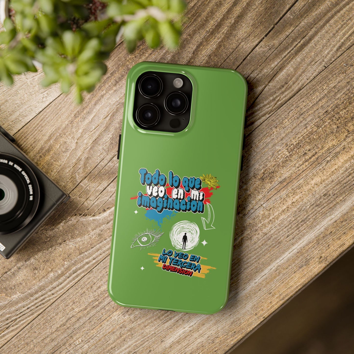 Funda para teléfono "Todo lo que veo en mi imaginación" - Verde