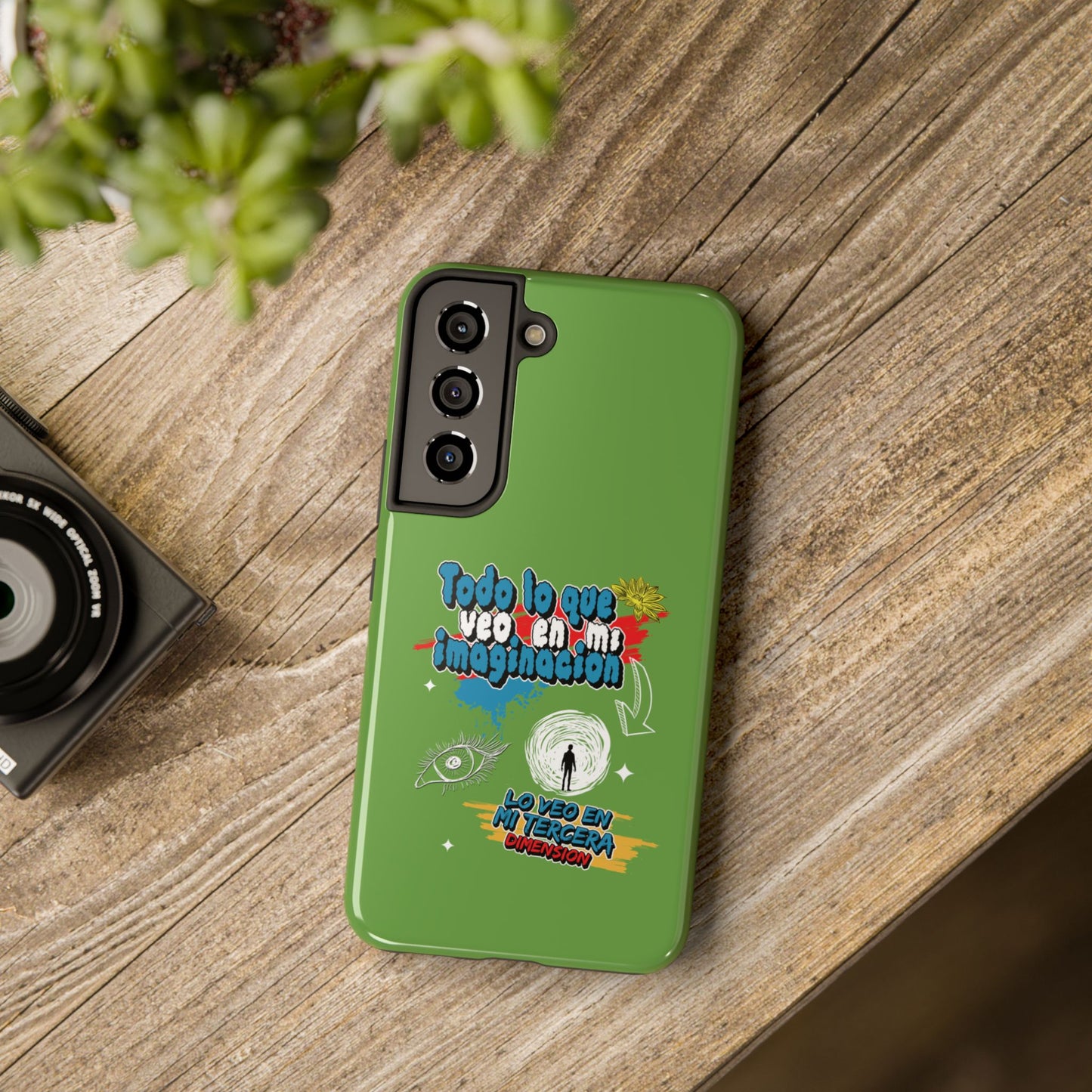 Funda para teléfono "Todo lo que veo en mi imaginación" - Verde