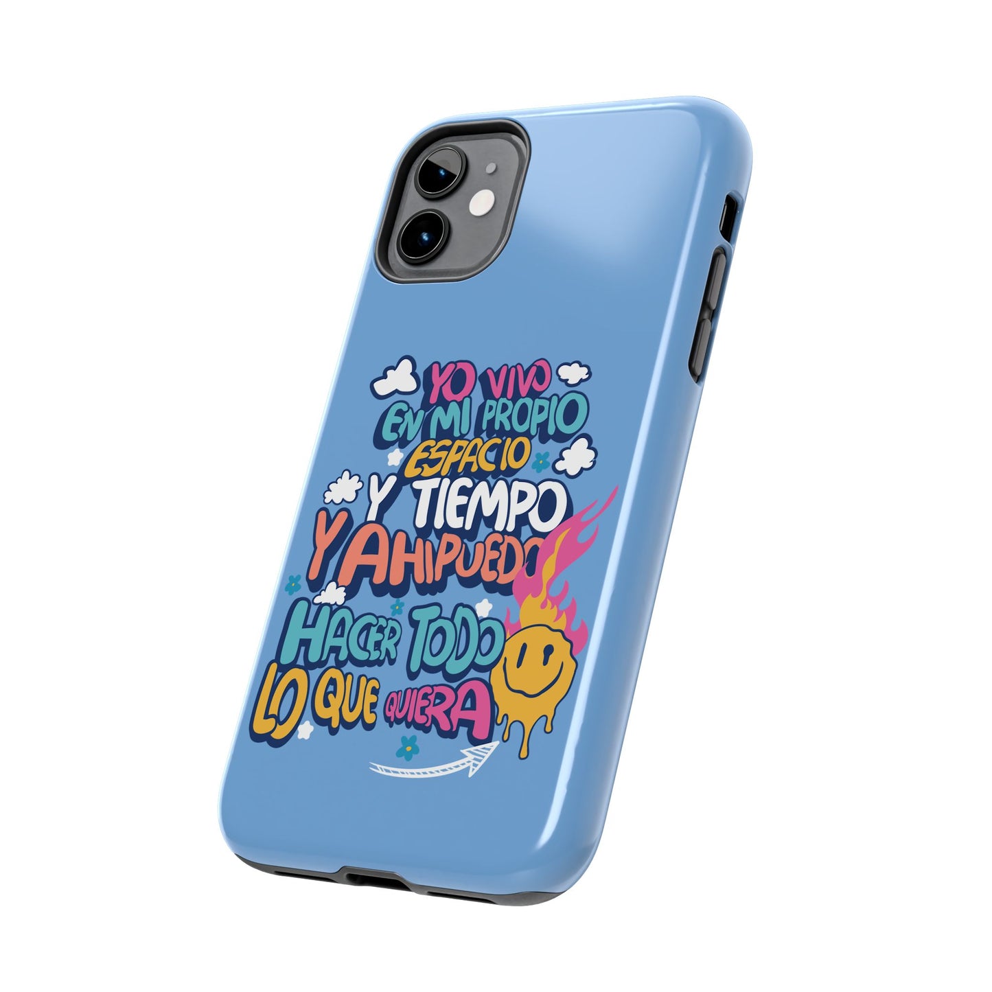 Funda para teléfono "Yo vivo en propio espacio y tiempo" - Celeste