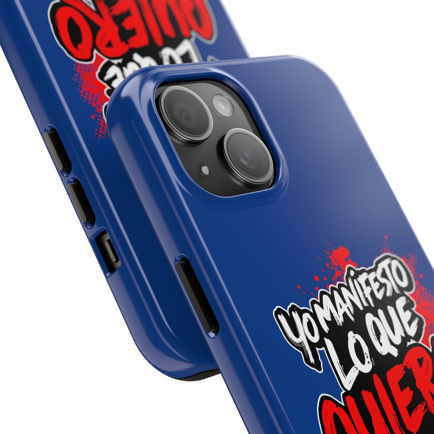 Funda para teléfono "Yo manifiesto lo que quiero" - Azul