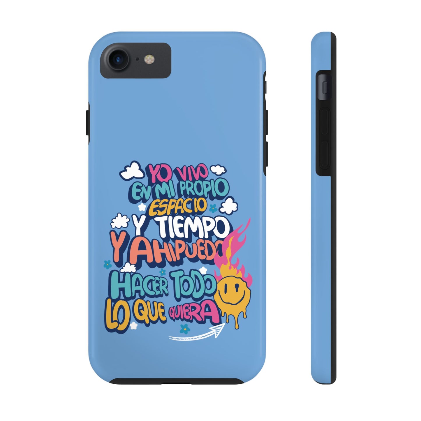 Funda para teléfono "Yo vivo en propio espacio y tiempo" - Celeste