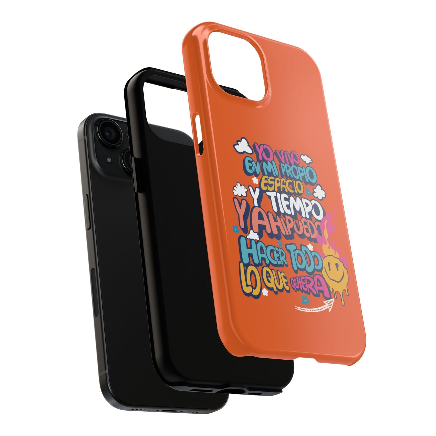 Funda para teléfono "Yo vivo en propio espacio y tiempo" - Naranja