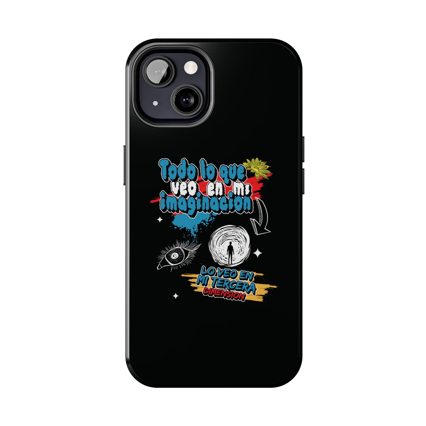 Funda para teléfono "Todo lo que veo en mi imaginación" - Negro