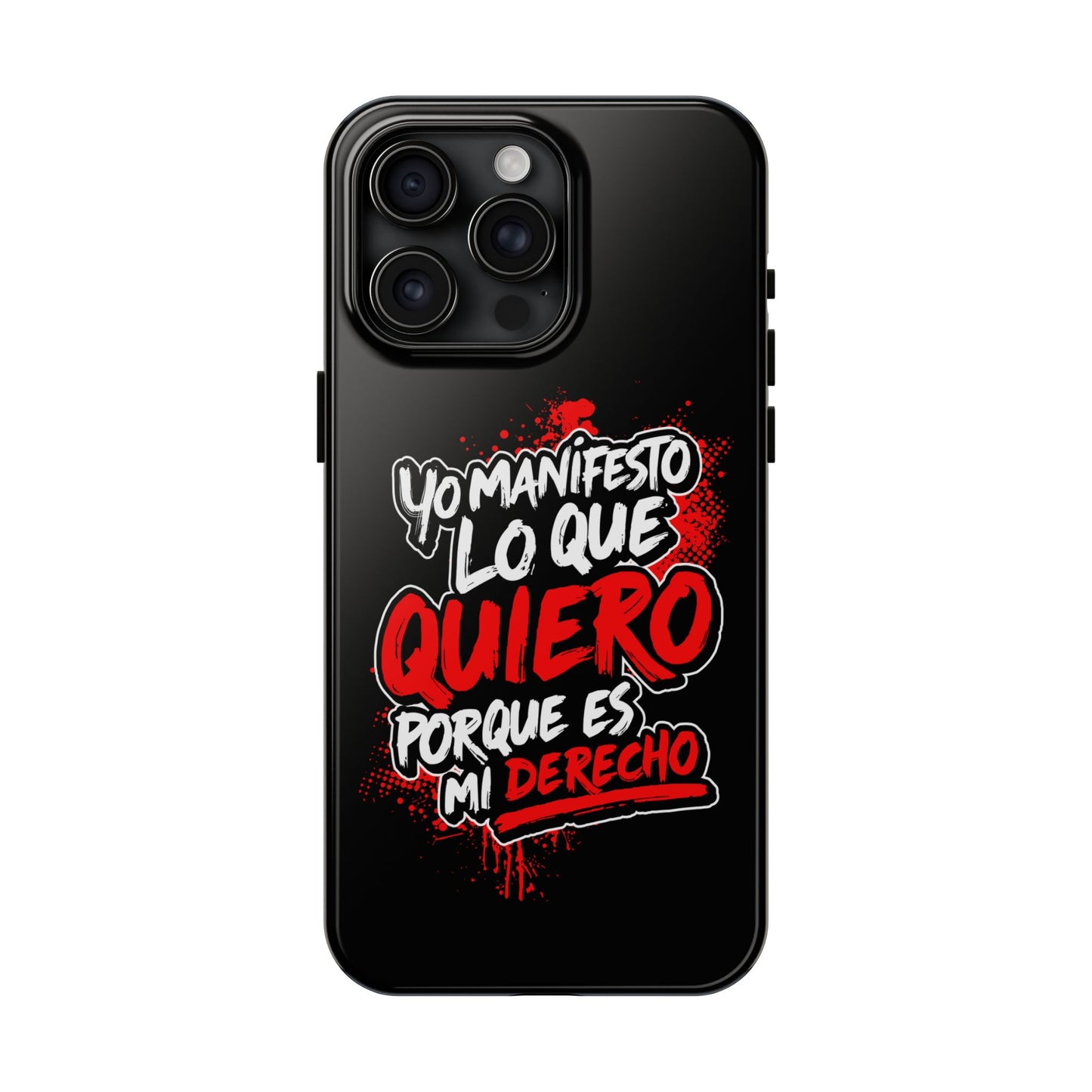 Funda para teléfono "Yo manifiesto lo que quiero" - Negro