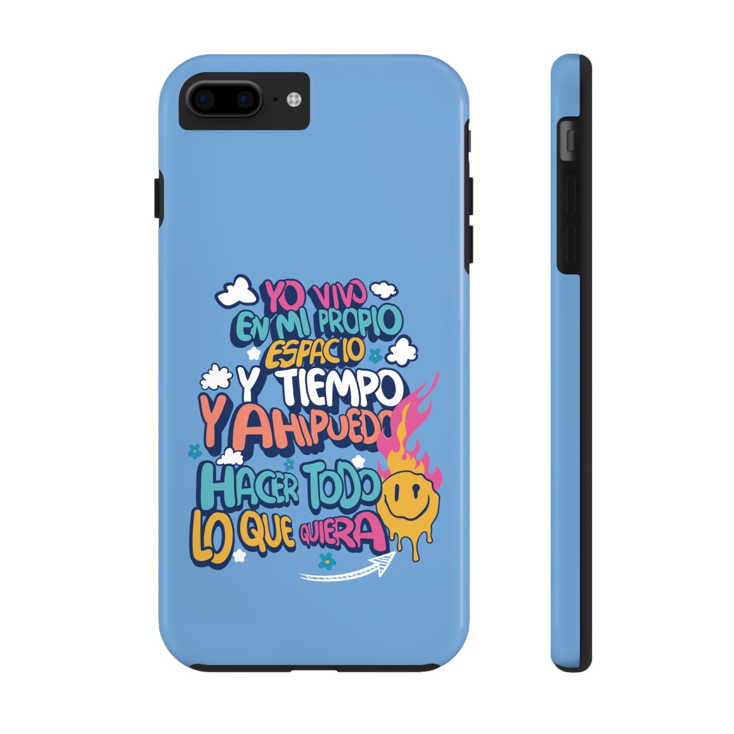 Funda para teléfono "Yo vivo en propio espacio y tiempo" - Celeste