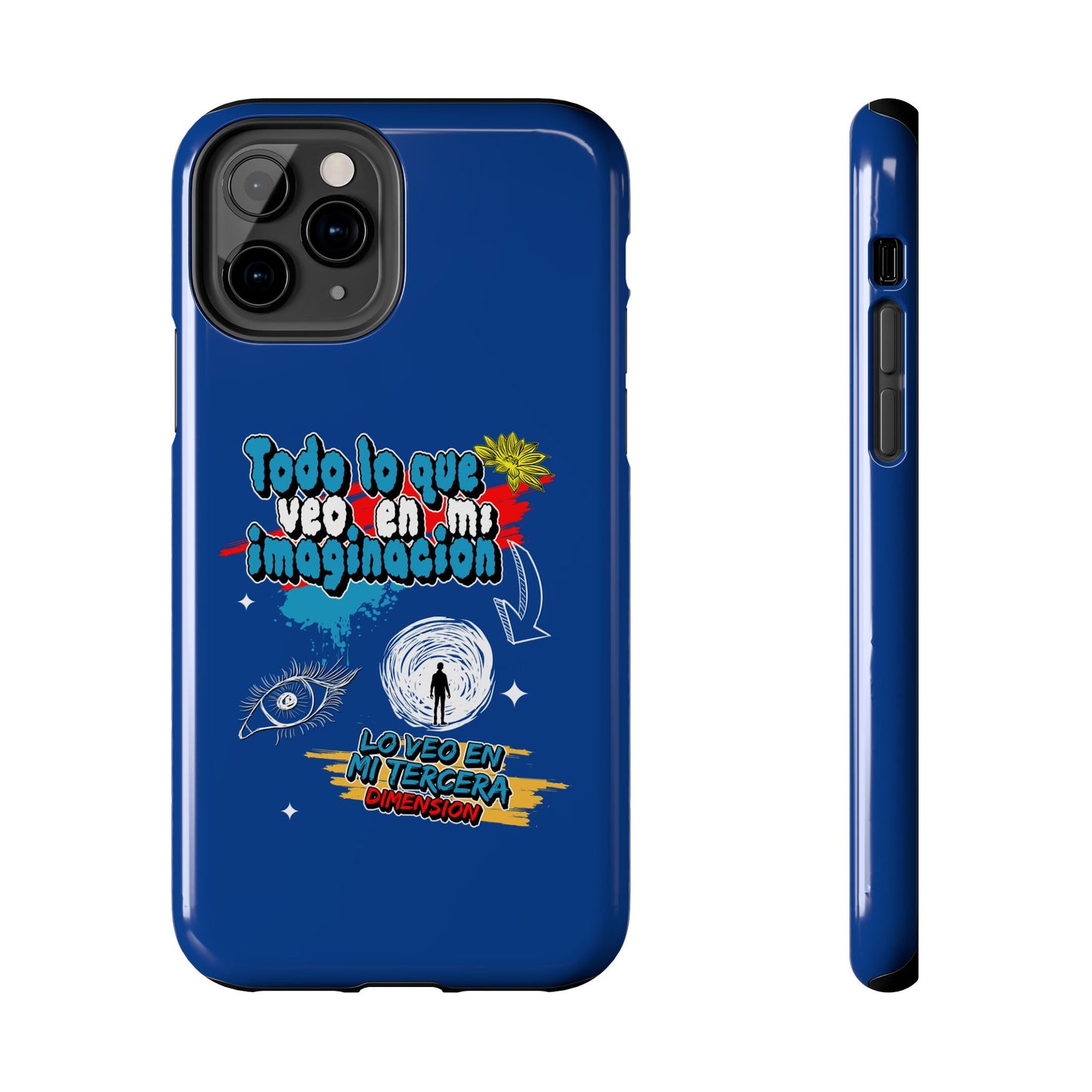 Funda para teléfono "Todo lo que veo en mi imaginación" - Azul