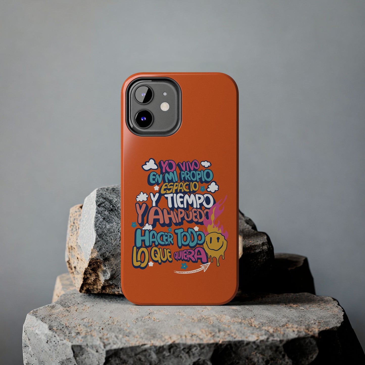 Funda para teléfono "Yo vivo en propio espacio y tiempo" - Naranja