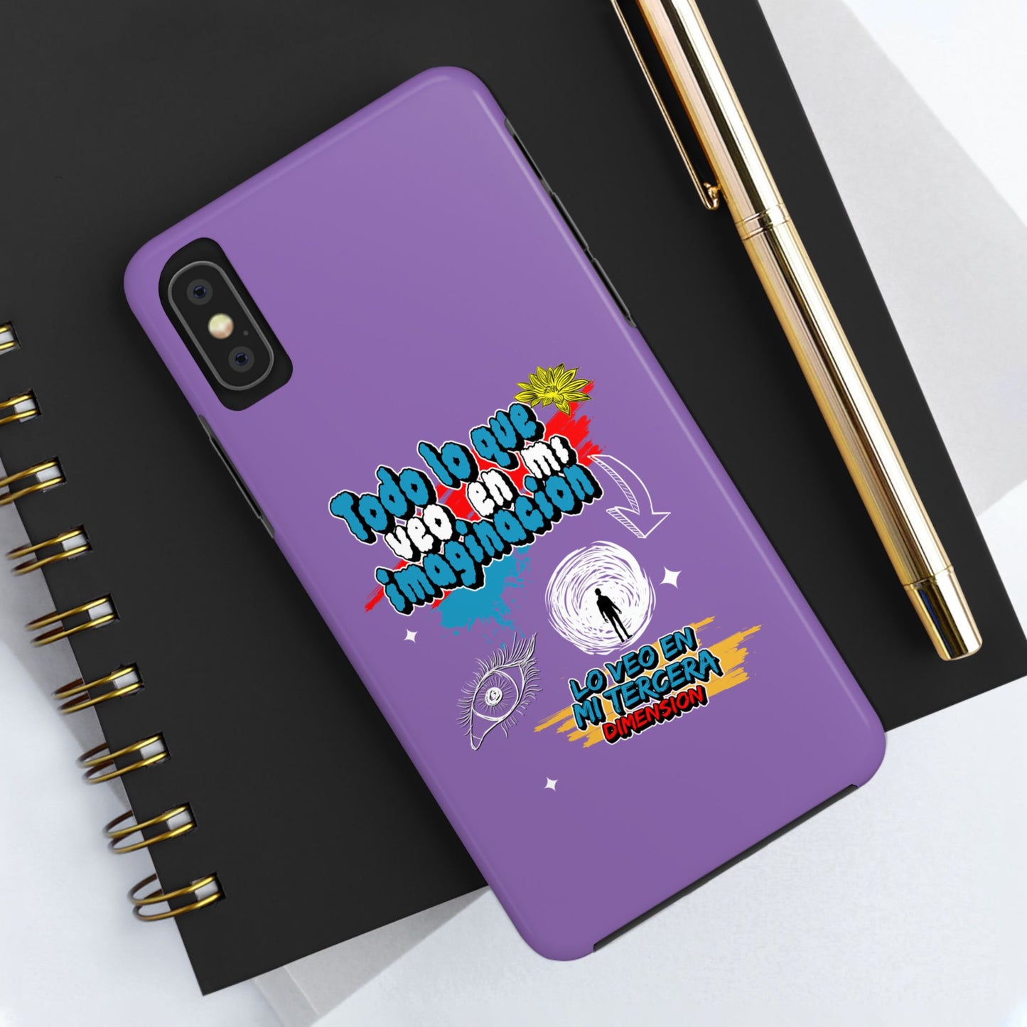 Funda para teléfono "Todo lo que veo en mi imaginación" - Lila