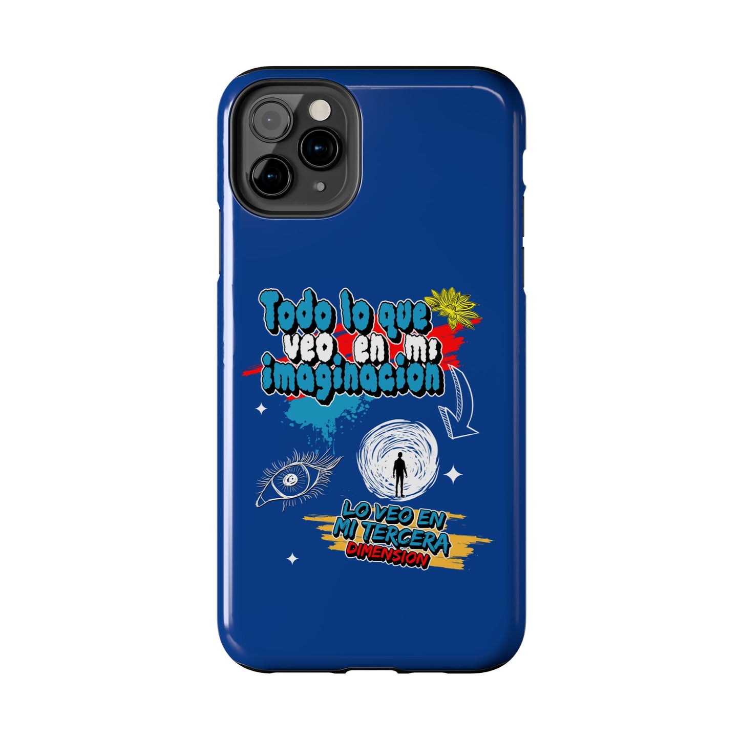 Funda para teléfono "Todo lo que veo en mi imaginación" - Azul