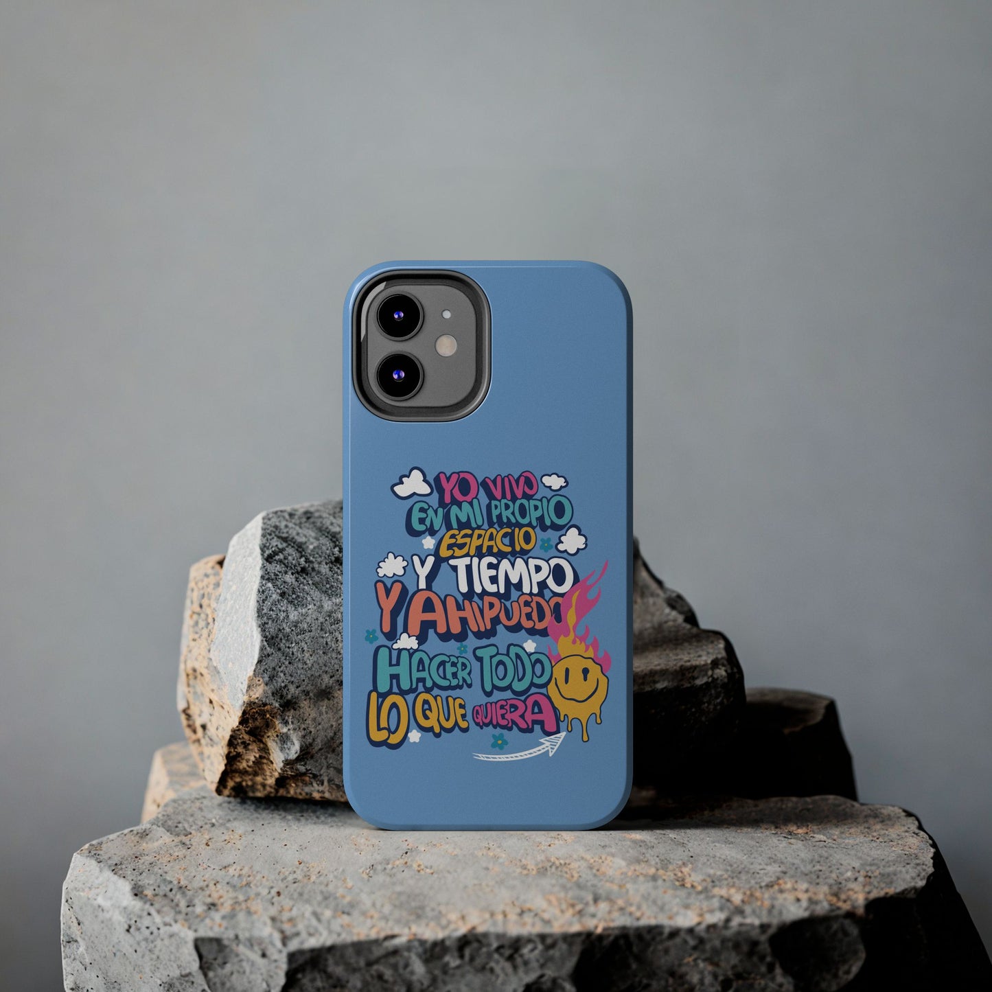 Funda para teléfono "Yo vivo en propio espacio y tiempo" - Celeste