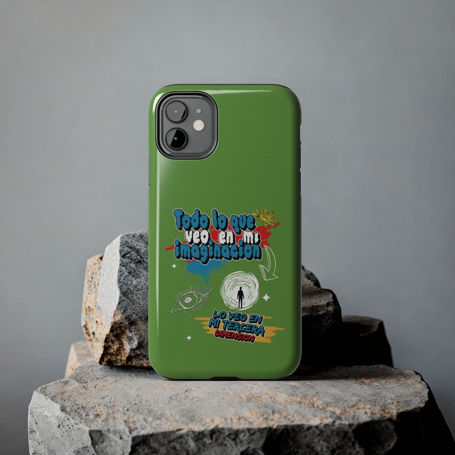 Funda para teléfono "Todo lo que veo en mi imaginación" - Verde
