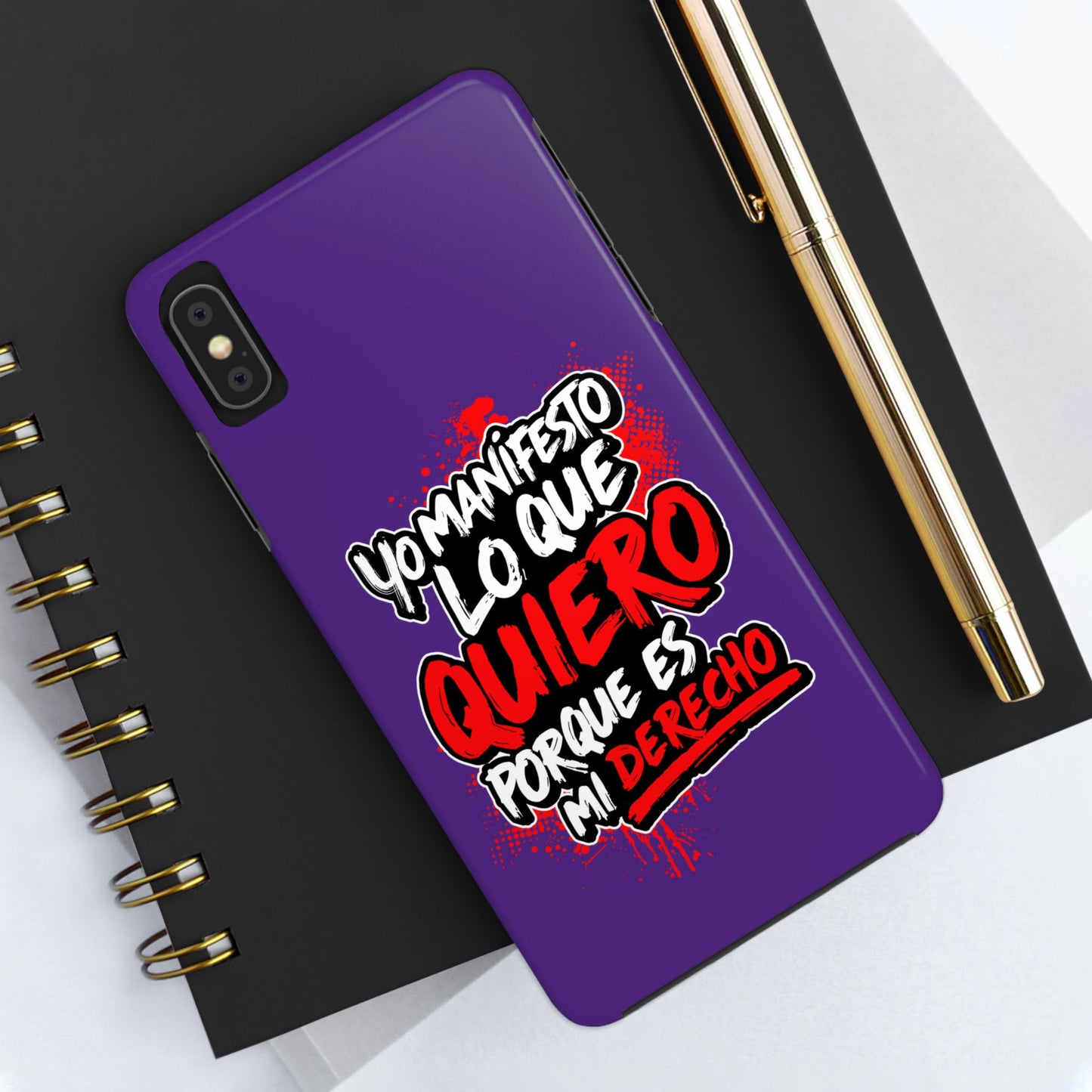Funda para teléfono "Yo manifiesto lo que quiero" - Violeta