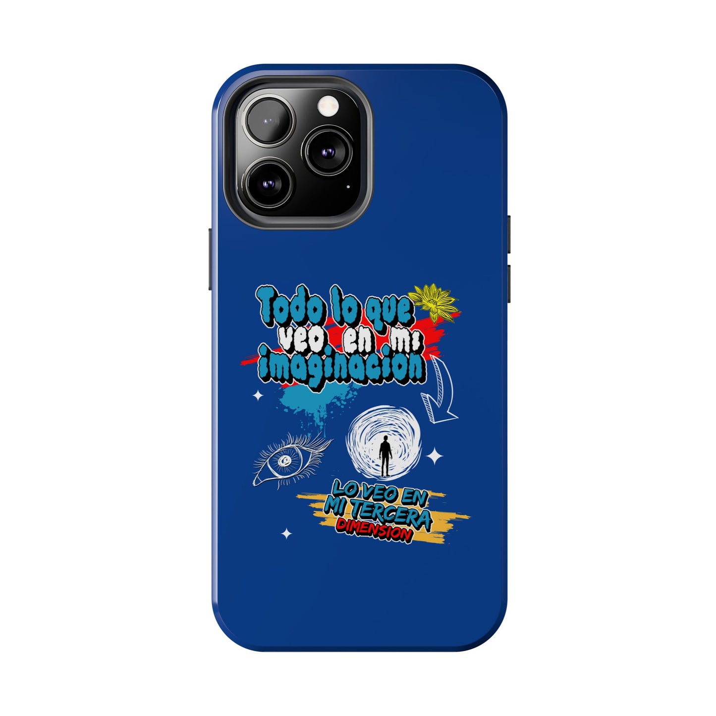 Funda para teléfono "Todo lo que veo en mi imaginación" - Azul