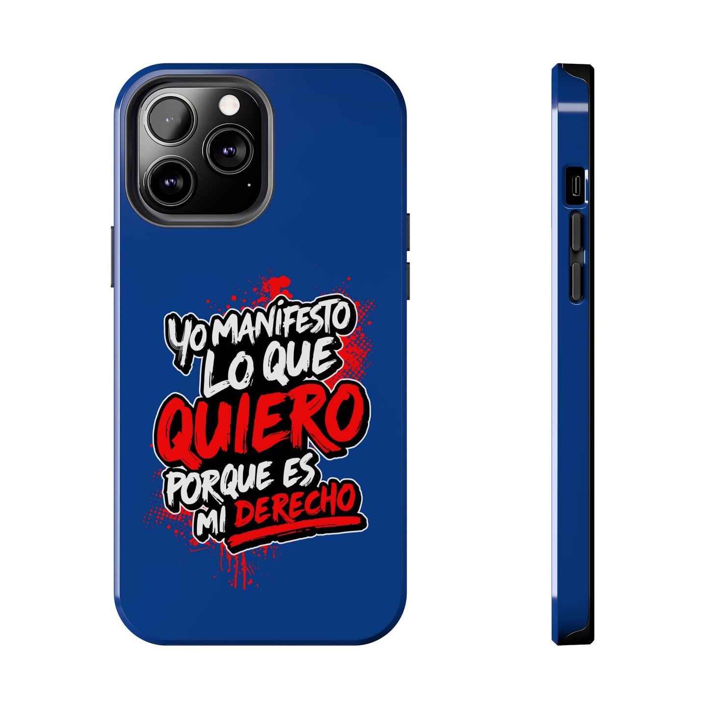 Funda para teléfono "Yo manifiesto lo que quiero" - Azul