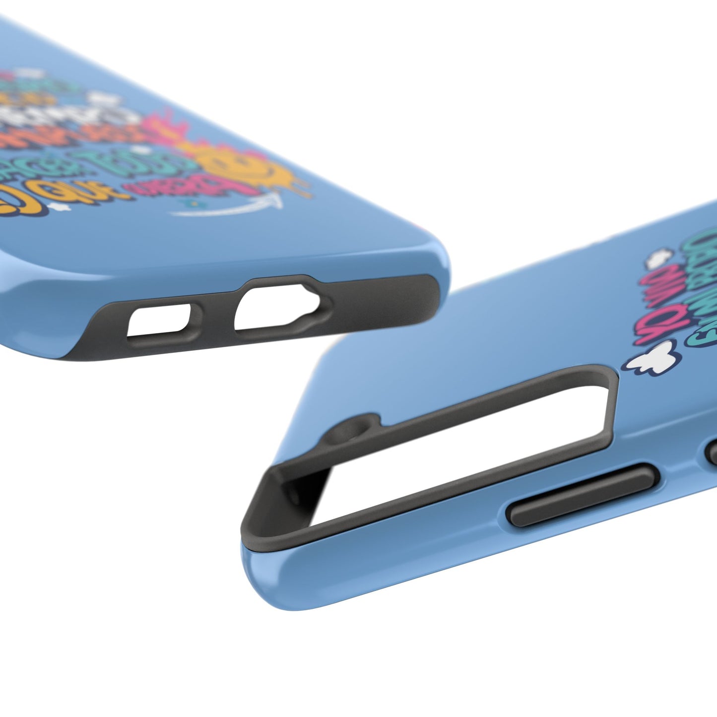 Funda para teléfono "Yo vivo en propio espacio y tiempo" - Celeste