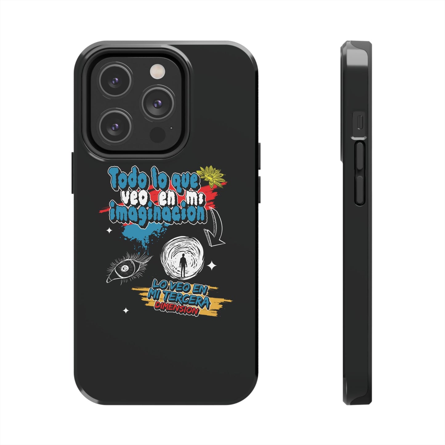 Funda para teléfono "Todo lo que veo en mi imaginación" - Negro