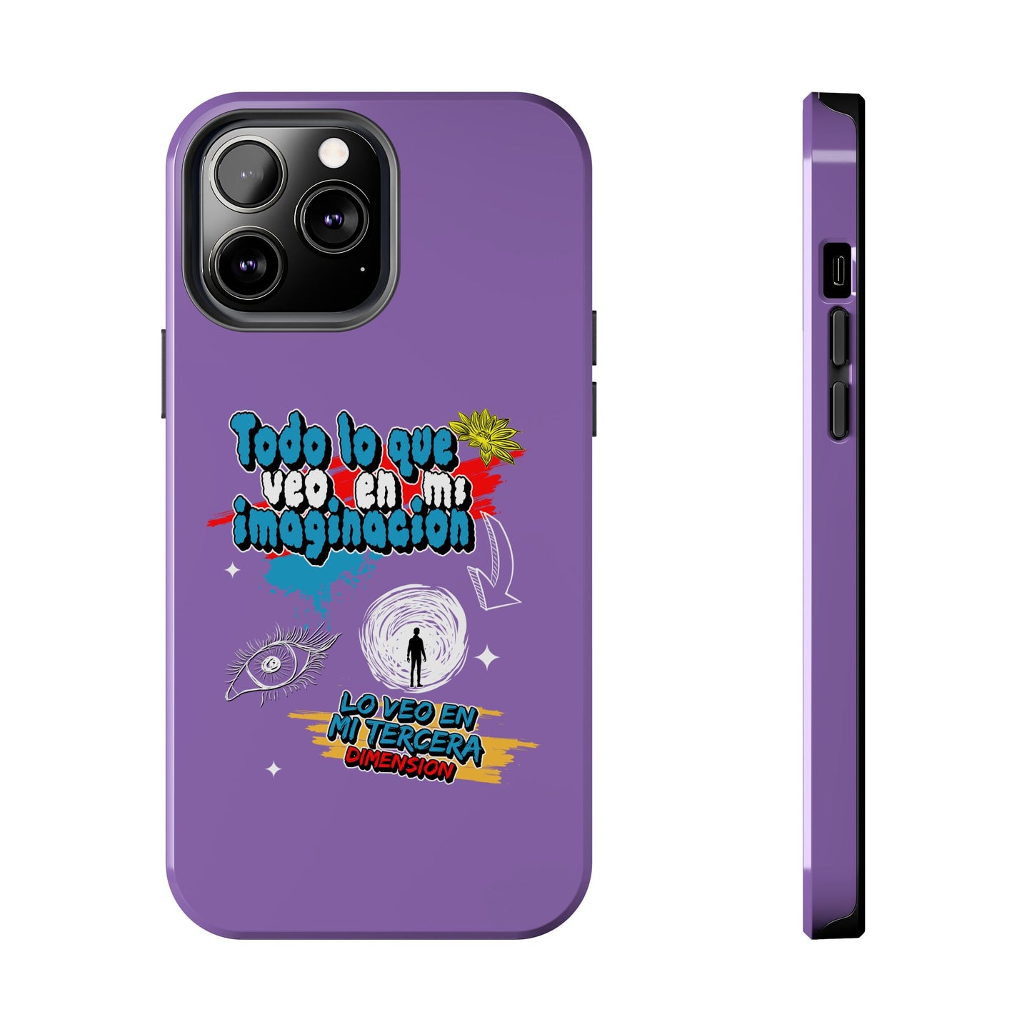 Funda para teléfono "Todo lo que veo en mi imaginación" - Lila