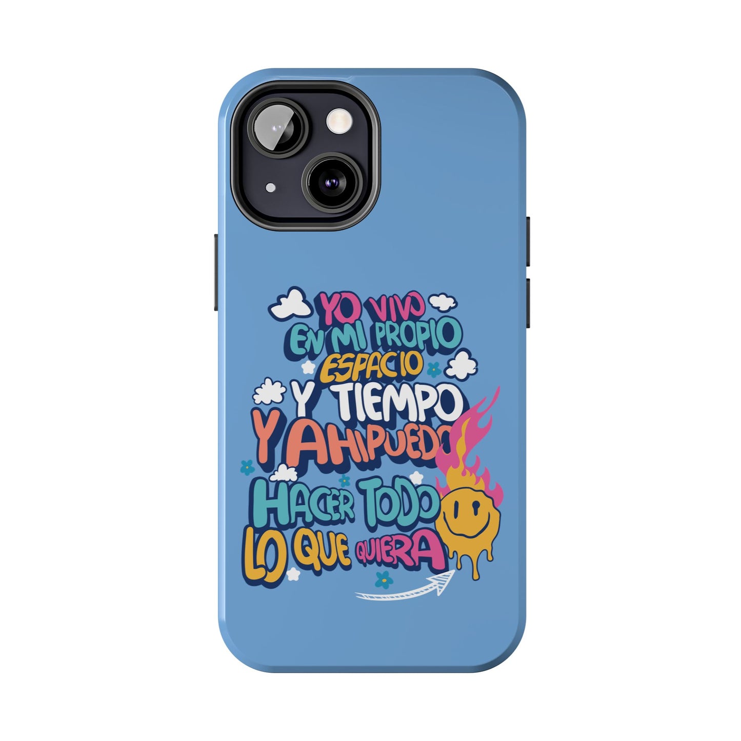 Funda para teléfono "Yo vivo en propio espacio y tiempo" - Celeste
