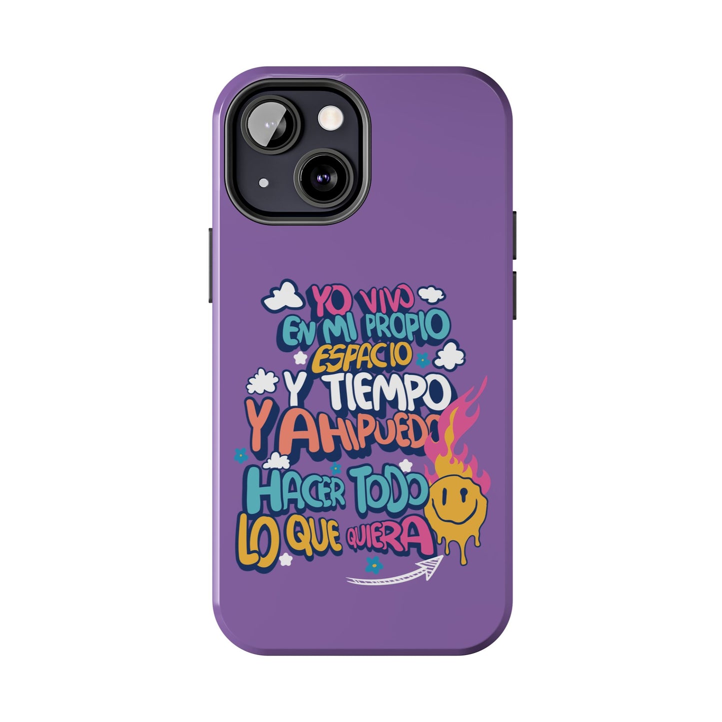 Funda para teléfono "Yo vivo en propio espacio y tiempo" - Lila