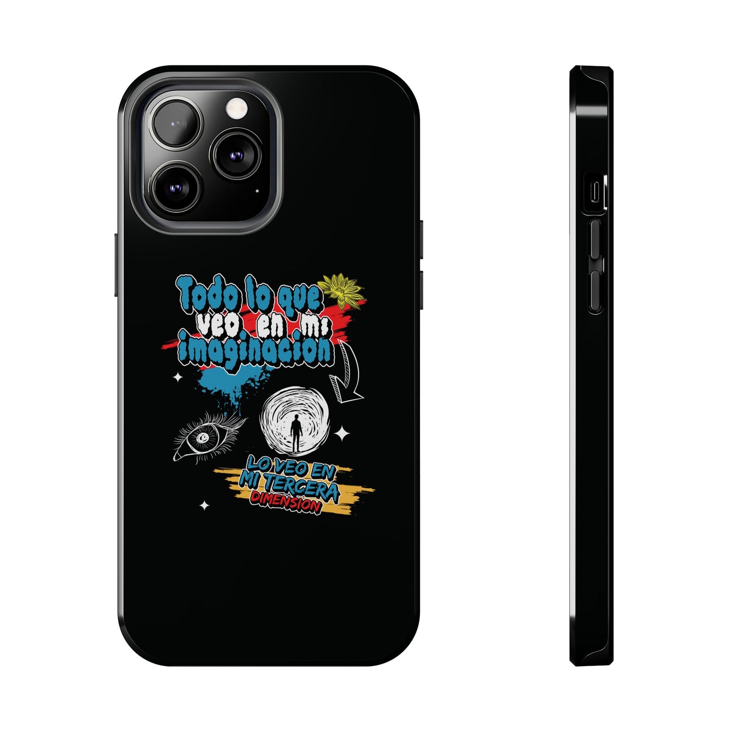 Funda para teléfono "Todo lo que veo en mi imaginación" - Negro