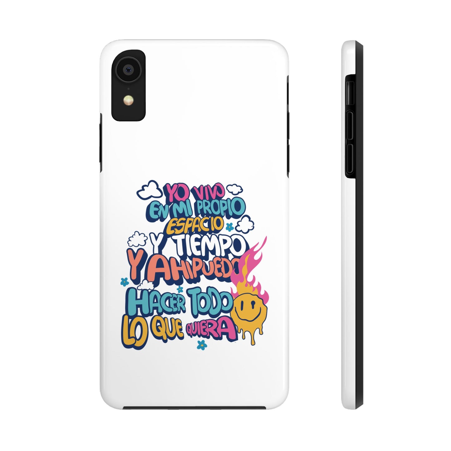 Funda para teléfono "Yo vivo en propio espacio y tiempo" - Blanco