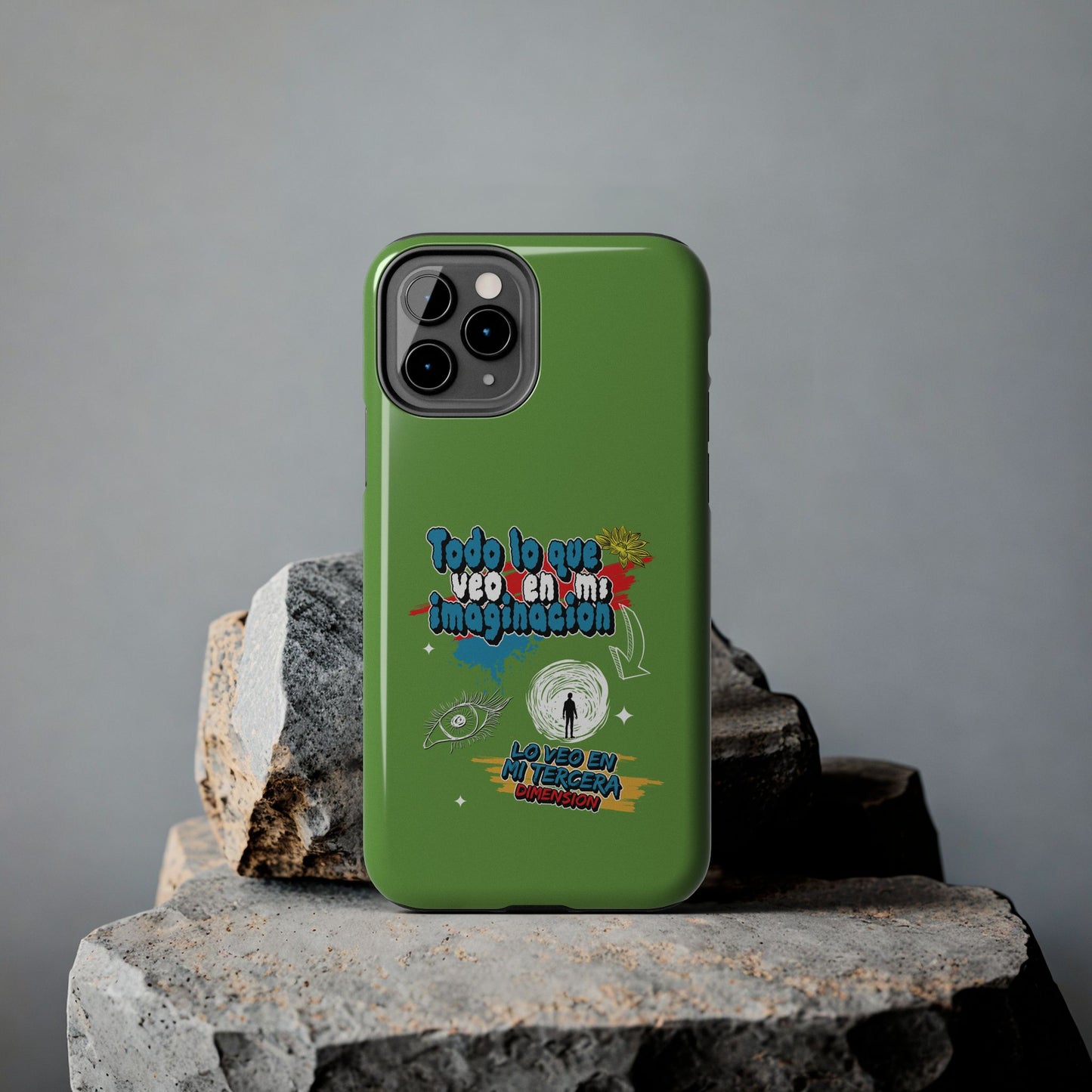 Funda para teléfono "Todo lo que veo en mi imaginación" - Verde