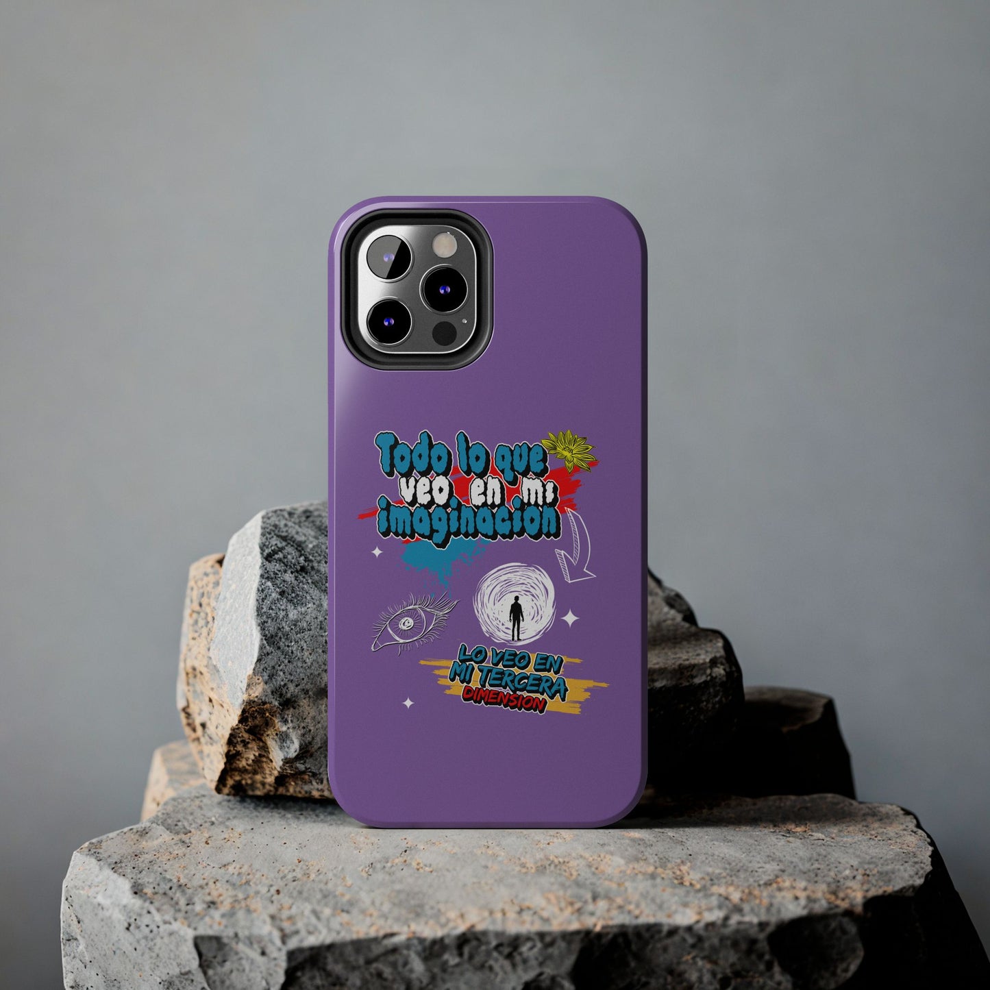 Funda para teléfono "Todo lo que veo en mi imaginación" - Lila