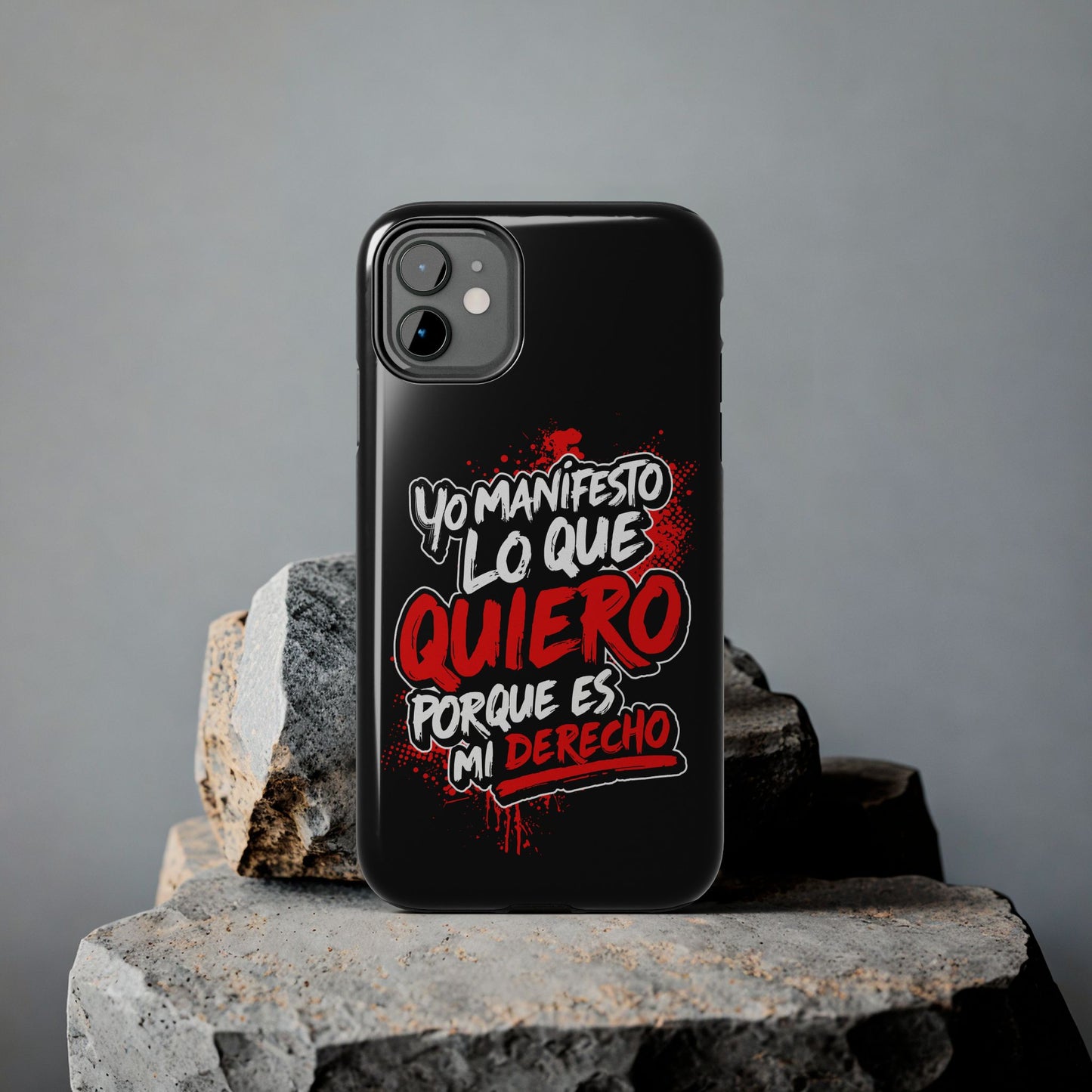 Funda para teléfono "Yo manifiesto lo que quiero" - Negro