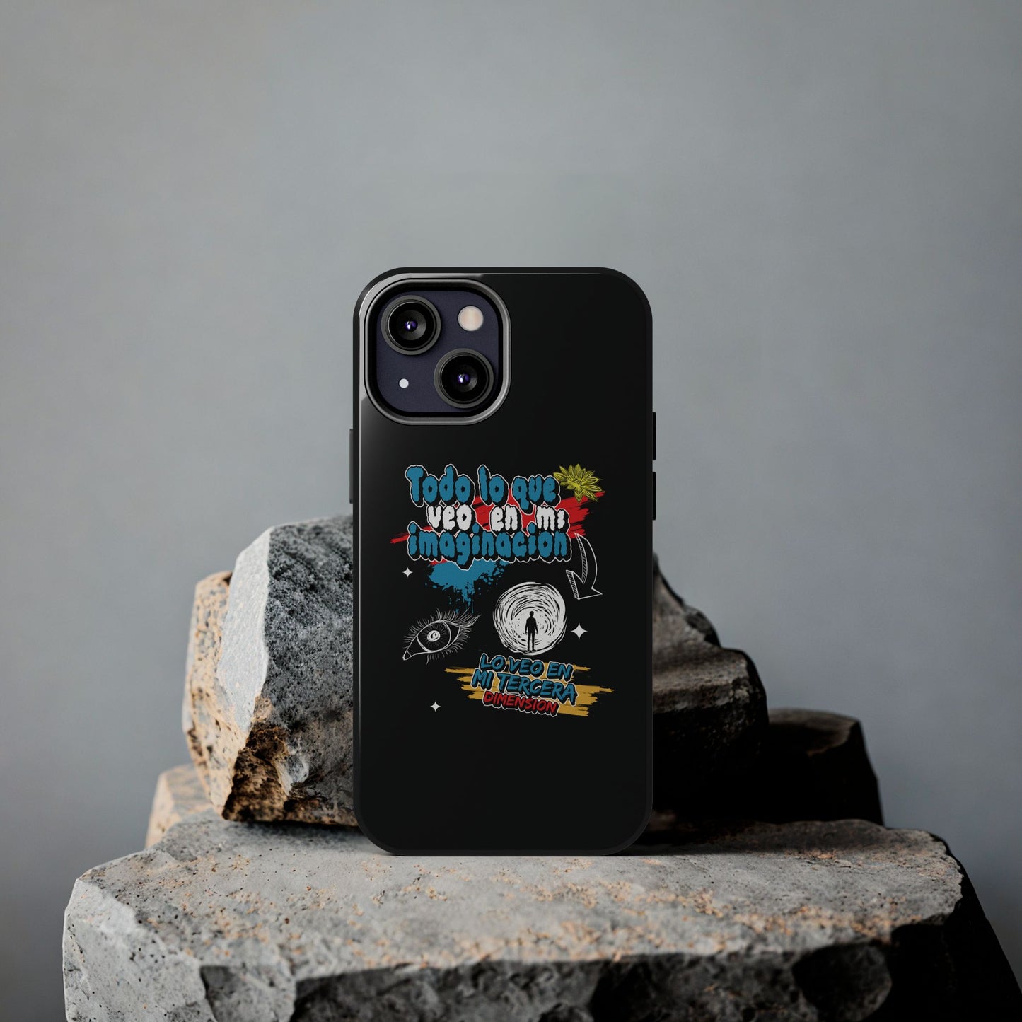 Funda para teléfono "Todo lo que veo en mi imaginación" - Negro