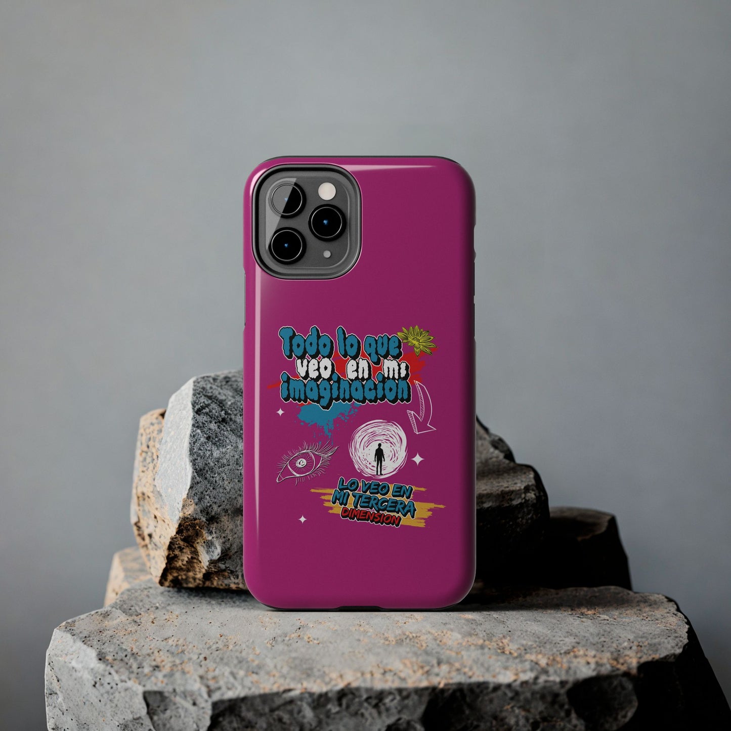 Funda para teléfono "Todo lo que veo en mi imaginación" - Fucsia