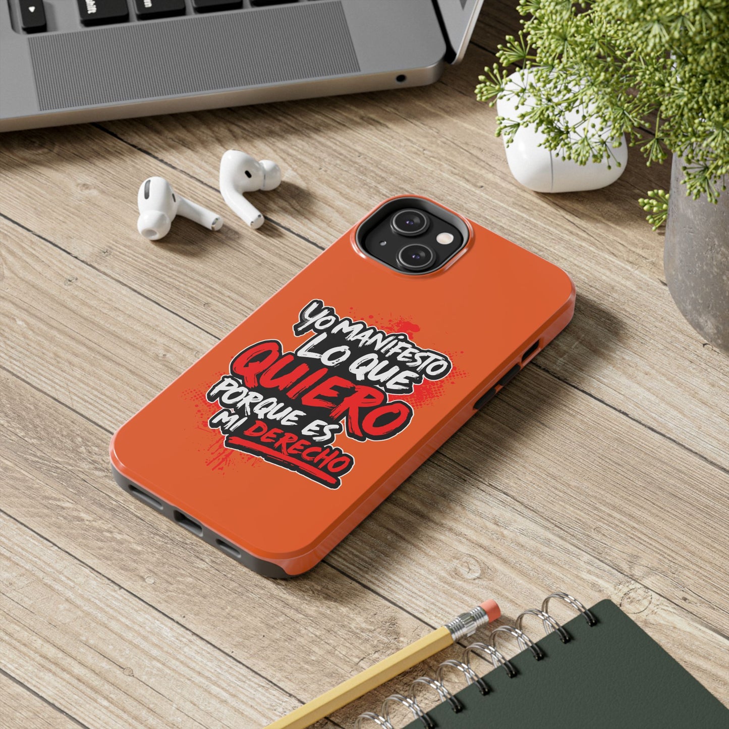 Funda para teléfono "Yo manifiesto lo que quiero" - Naranja