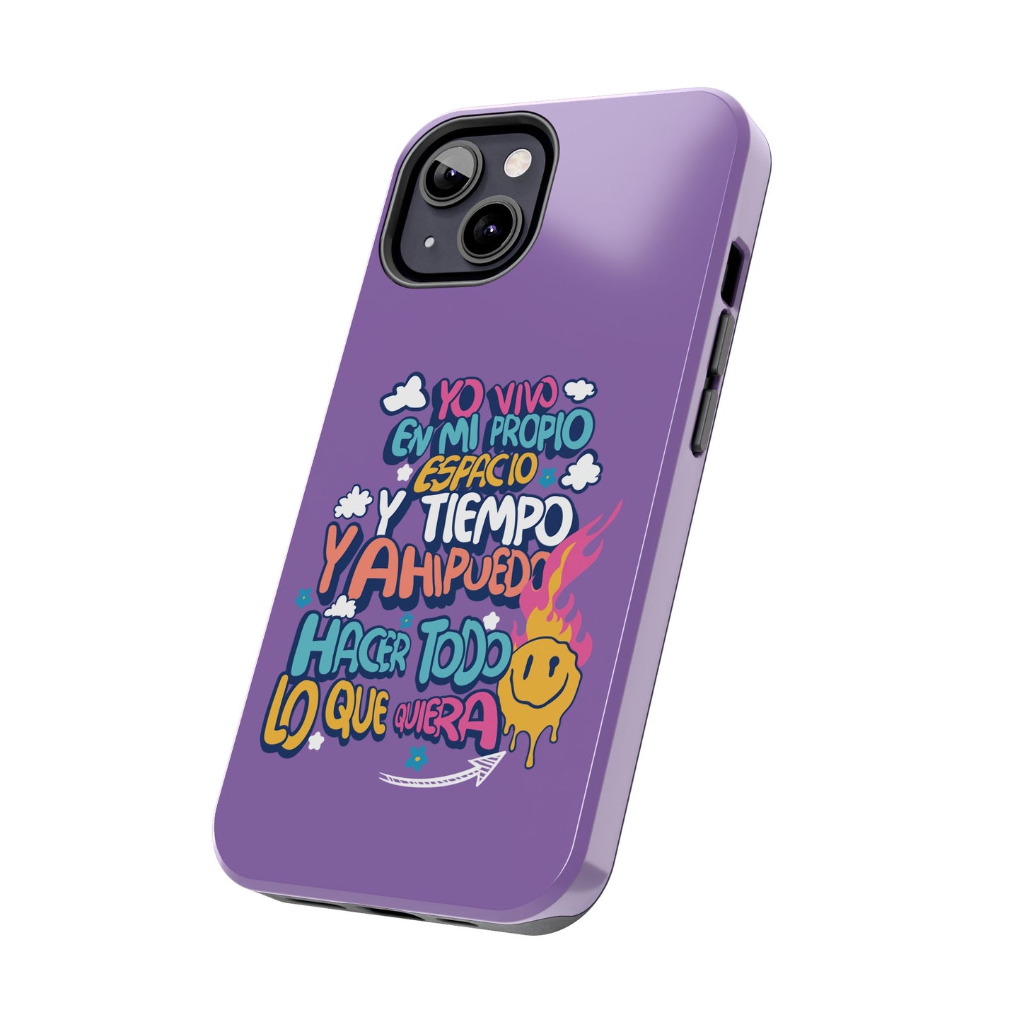 Funda para teléfono "Yo vivo en propio espacio y tiempo" - Lila
