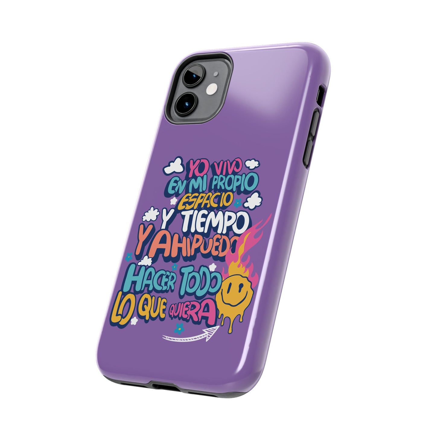 Funda para teléfono "Yo vivo en propio espacio y tiempo" - Lila