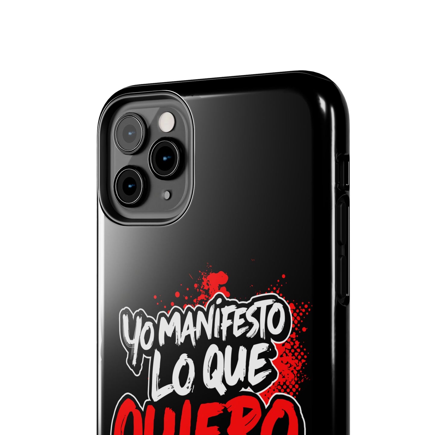 Funda para teléfono "Yo manifiesto lo que quiero" - Negro