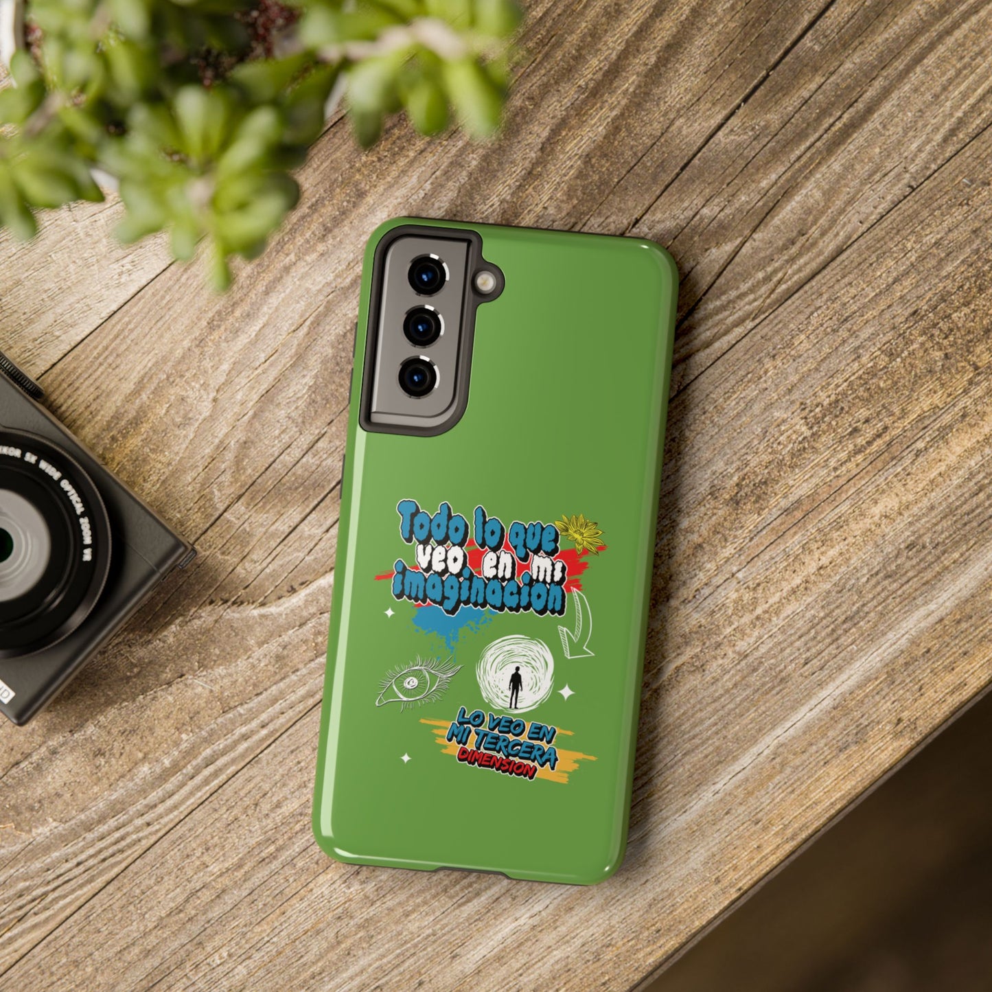 Funda para teléfono "Todo lo que veo en mi imaginación" - Verde