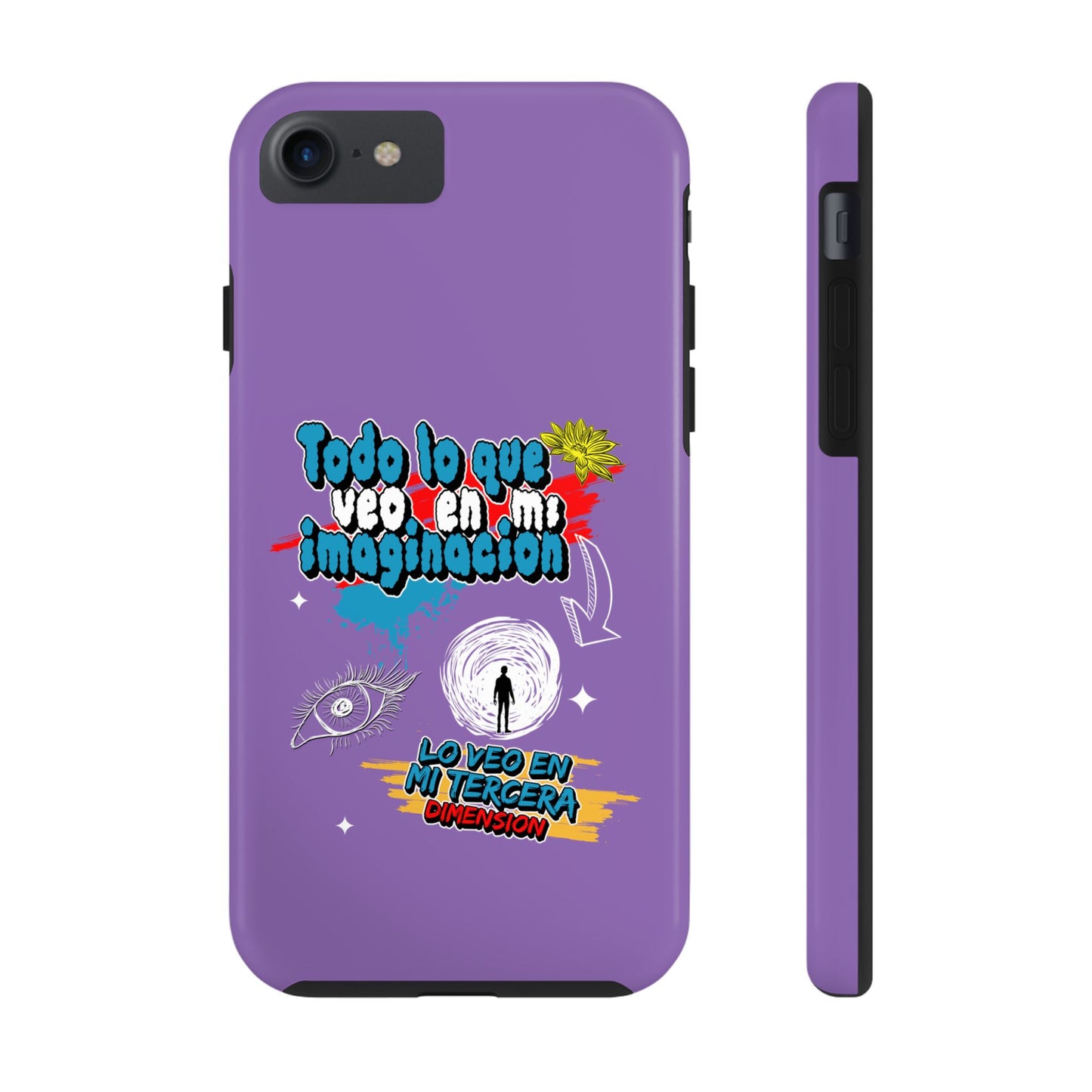 Funda para teléfono "Todo lo que veo en mi imaginación" - Lila
