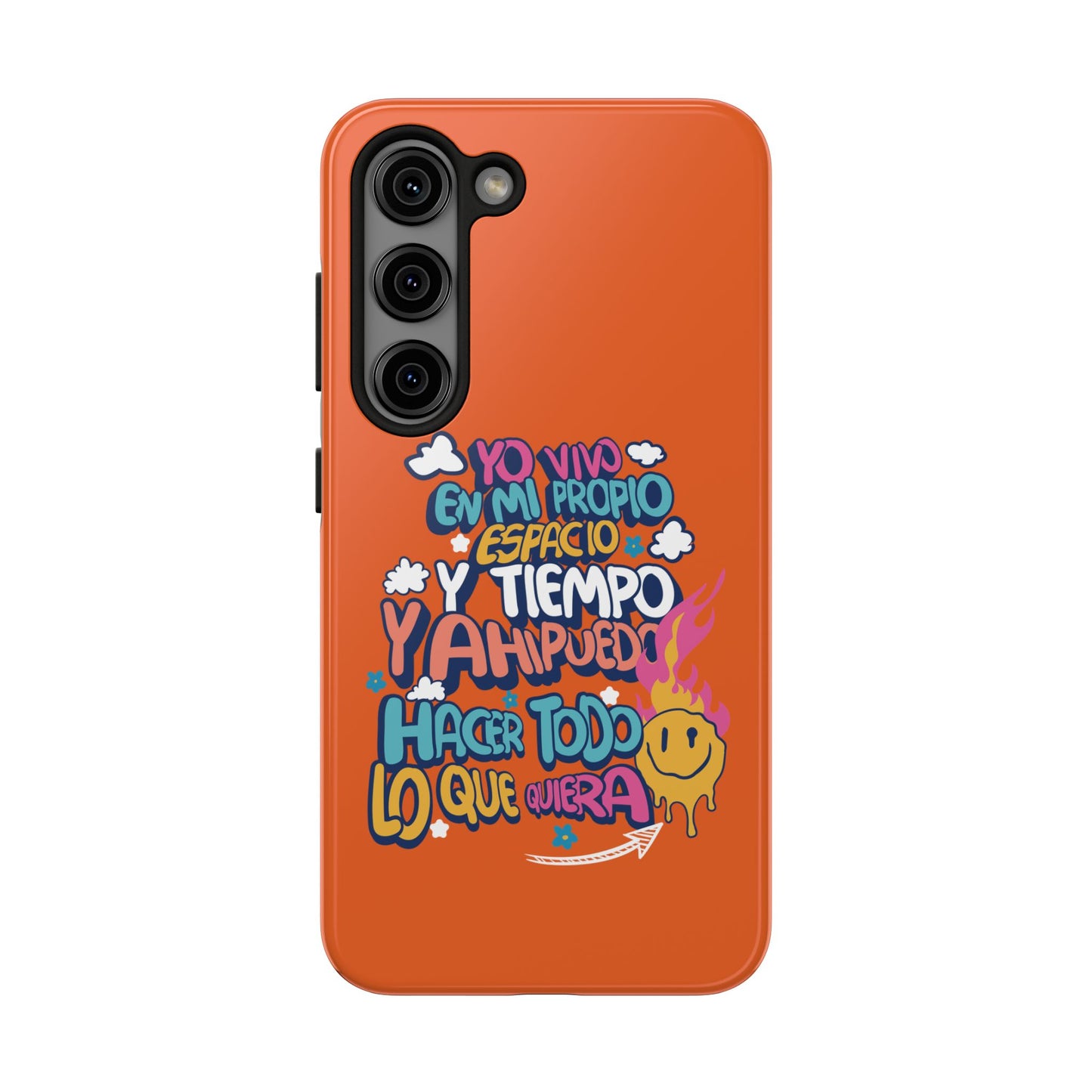 Funda para teléfono "Yo vivo en propio espacio y tiempo" - Naranja